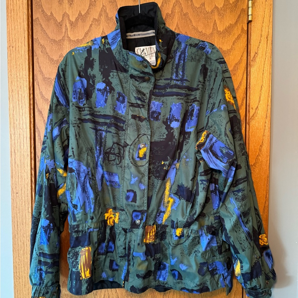 Vintage Elements Haley Jacket. Medium. Zipper Close. Drawstring Waist.  Green